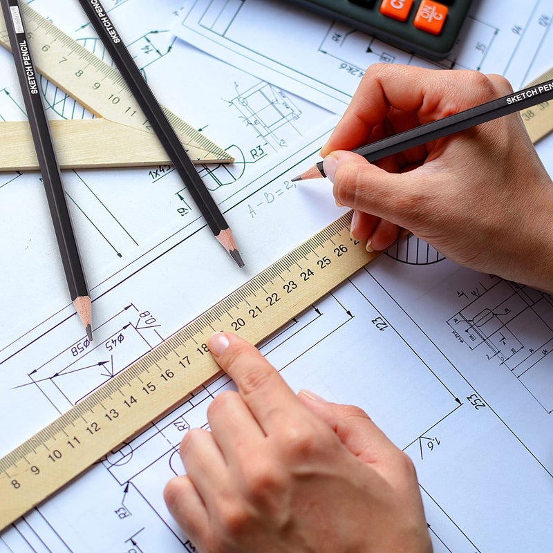 PANDAFLY Professional Drawing Sketching Pencil Set - 12 Pieces Graphite Pencils(14B - 2H), Ideal for Drawing Art, Sketching, Shading, Artist Pencils for Beginners & Pro Artists - Image 5